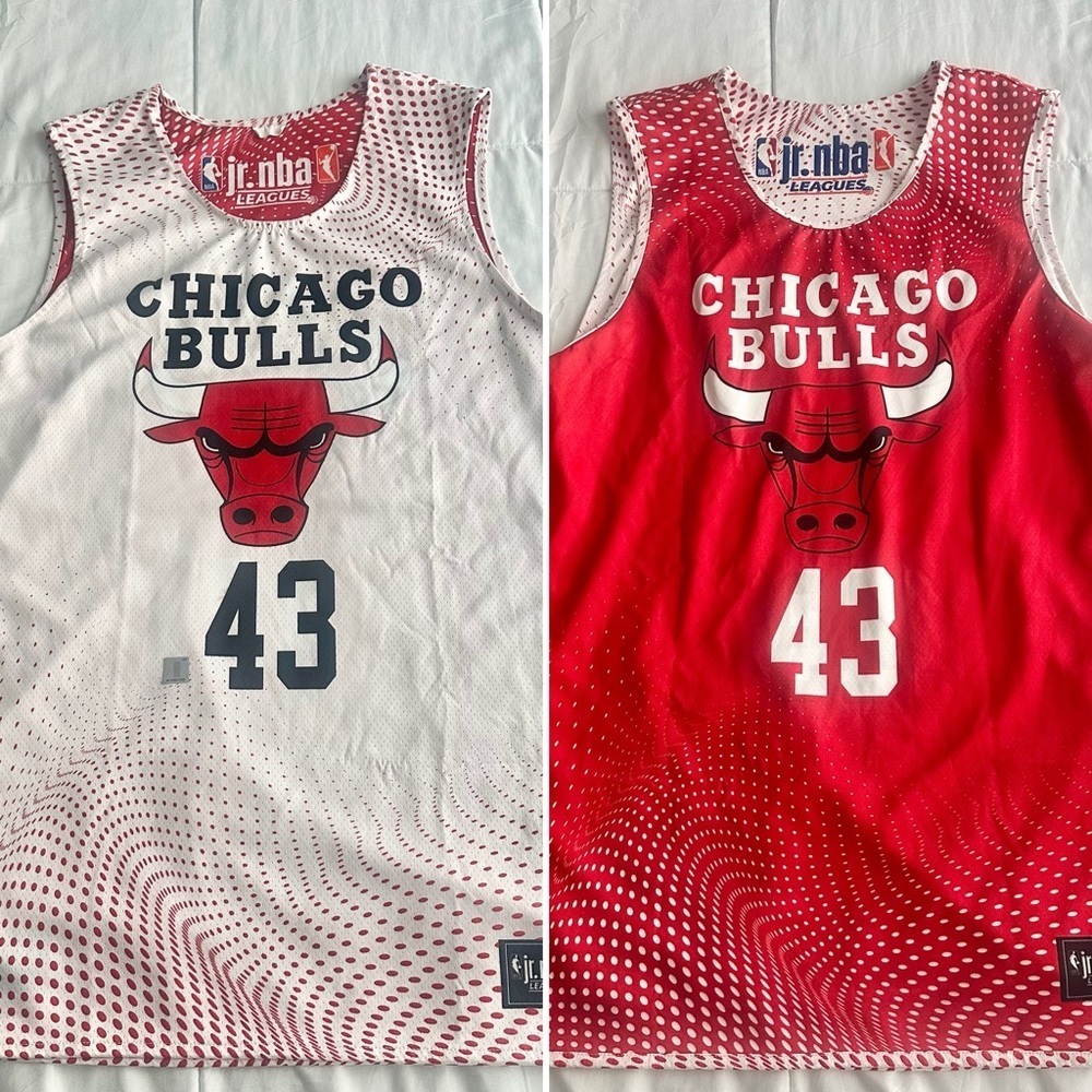 New! Chicago Bulls Jr Nba League Jersey #43 Adult Large Reversible Official - Picture 1 of 10